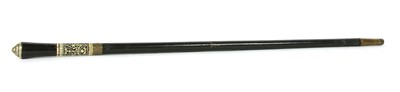 Lot 163 - An Anglo Indian ebony and bone decorated sword stick