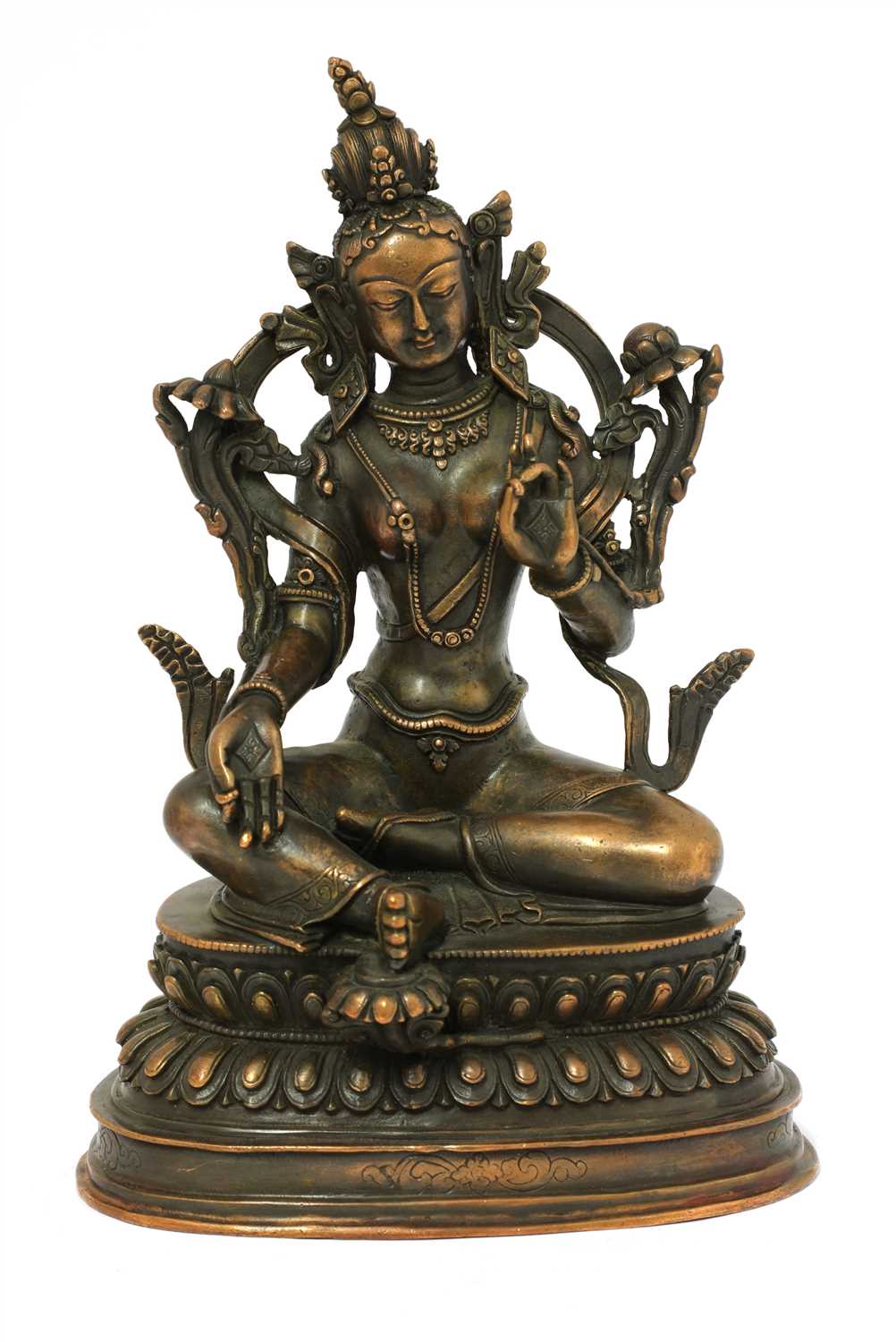 Lot 352 - A Tibetan bronze bodhisattva