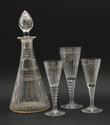 Lot 232 - A suite of Stuart drinking glasses and a decanter
