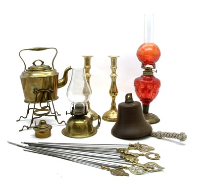 Lot 233 - An Arts and Crafts brass spirit kettle