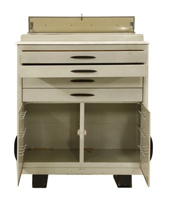Lot 355 - An enamelled metal dentist's cabinet