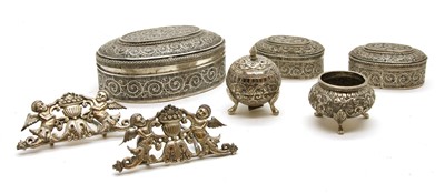 Lot 155A - Three Indian oval filigree boxes