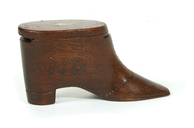 Lot 82A - A 19th century walnut snuff shoe
