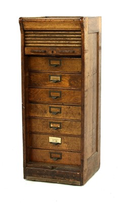 Lot 296 - An early 20th century oak office cabinet