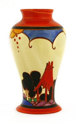 Lot 239 - A Clarice Cliff Fantasque Bizarre 'Summerhouse' vase