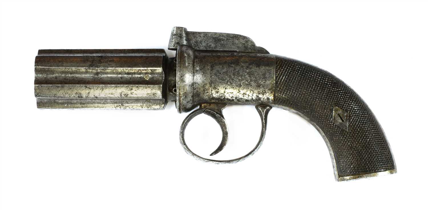 Lot 178 - A six shot 'pepperbox' percussion pistol