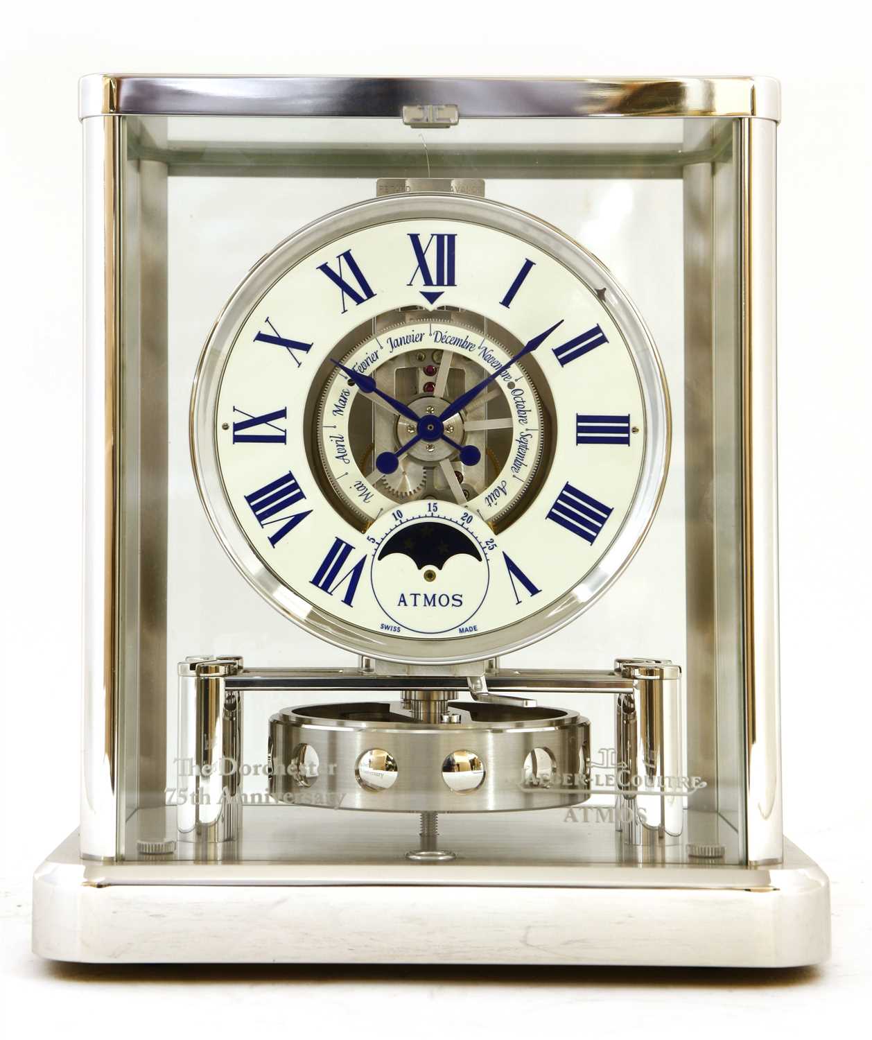 Lot 621 - A Jaeger-LeCoultre 'Atmos' moonphase mantel clock