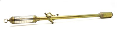 Lot 222 - A brass ship’s gimballed barometer