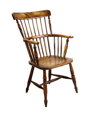 Lot 369 - A 19th century ash and elm comb back chair