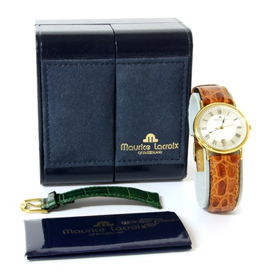 Lot 56 - A gentlemen's gold plated Maurice Lacroix quartz wristwatch
