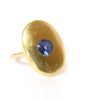 Lot 1 - An oval cufflink later converted to a ring