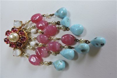 Lot 662 - A Mitchel Maer for Christian Dior necklace, brooch and single earring suite, c.1950