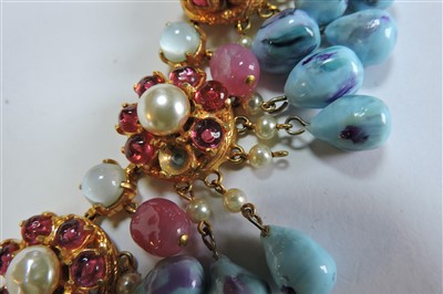Lot 662 - A Mitchel Maer for Christian Dior necklace, brooch and single earring suite, c.1950