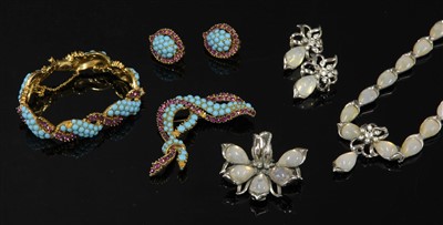 Lot 660 - A Mitchel Maer for Christian Dior bracelet, brooch and earring suite