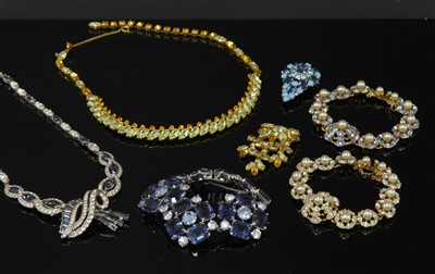 Lot 658 - Seven pieces of Mitchel Maer for Christian Dior costume jewellery, c.1950