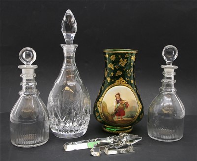 Lot 198 - Glassware comprising a Victorian table lustre