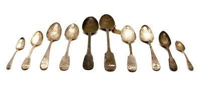 Lot 66 - A collection of Georgian and later silver spoons