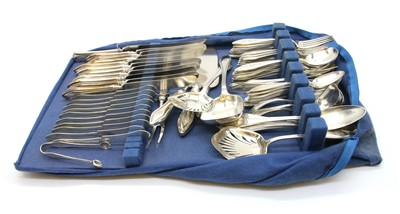 Lot 67 - A sterling silver canteen of cutlery