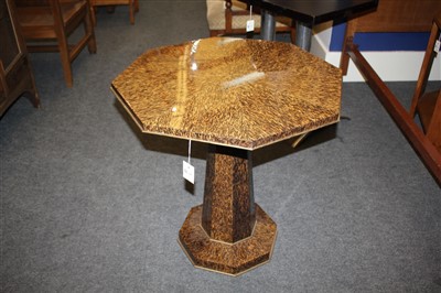 Lot 197 - An Art Deco octagonal palmwood centre table
