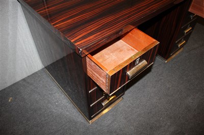 Lot 250 - An Art Deco Macassar desk