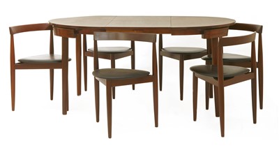 Lot 438 - A Danish rosewood dining table and six chairs