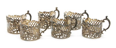 Lot 110 - A collection of six silver coffee cup holders