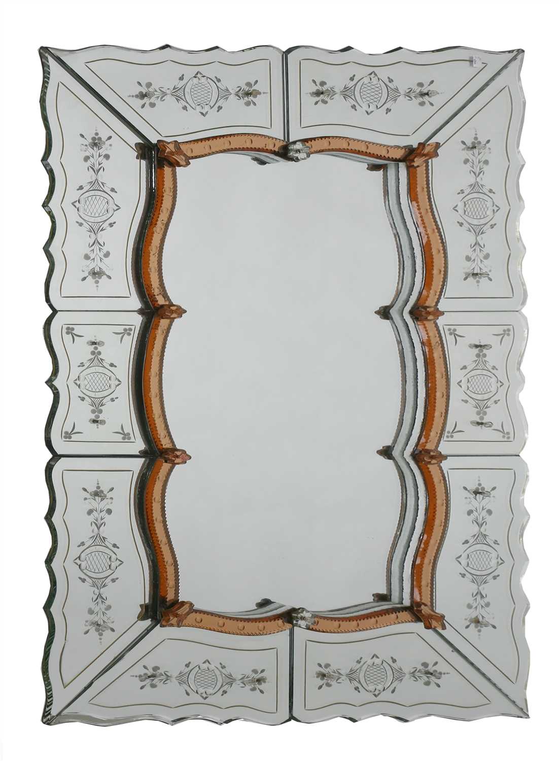 Lot 251 - A French multiplate wall mirror