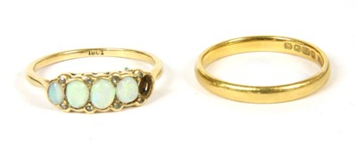 Lot 80 - An opal and diamond five stone ring