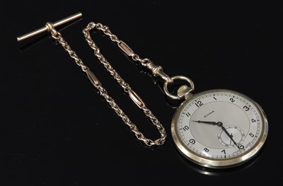 Lot 587 - An Art Deco 9ct gold Cyma top wind open-faced pocket watch