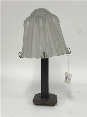 Lot 252 - An Art Deco wrought iron table lamp