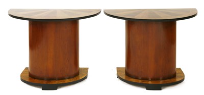Lot 288 - A pair of Art Deco walnut inlaid console tables