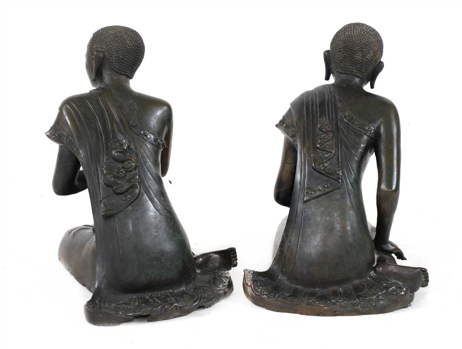 A pair of Thai bronze figures,
