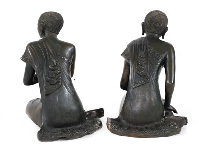 Lot 377 - A pair of Thai bronze figures