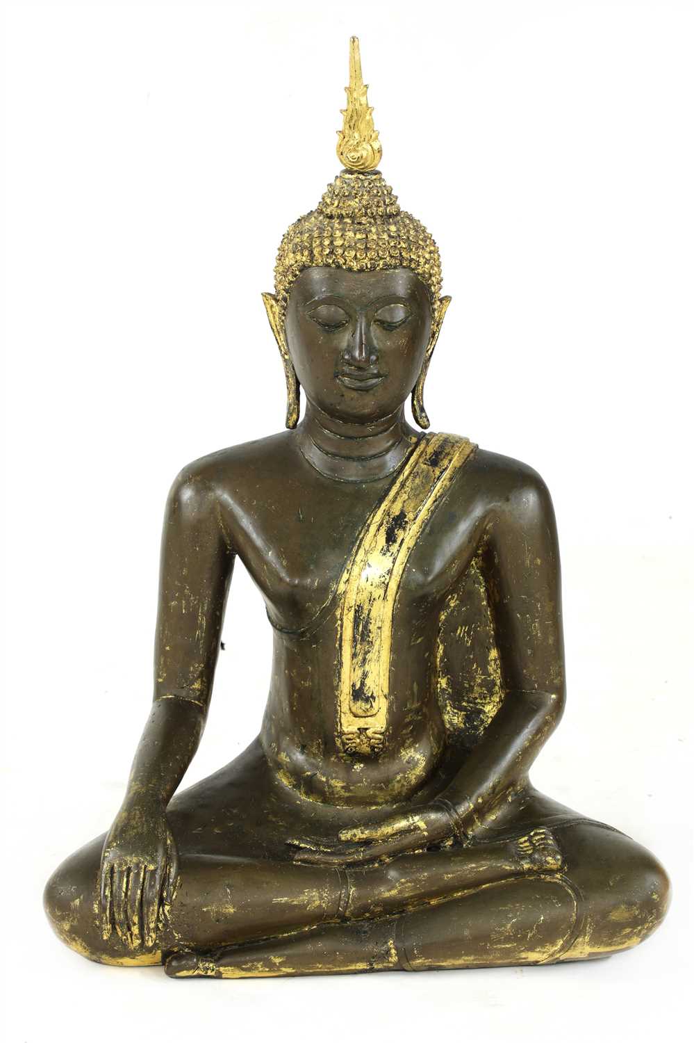 Lot 390 - A Thai bronze shakyamuni Buddha