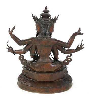 Lot 364 - A Chinese bronze bodhisattva, Manjushri