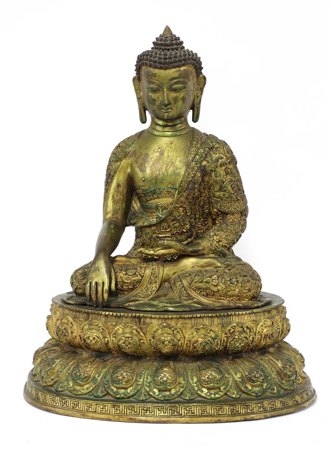 Lot 395 - A Chinese bronze shakyamuni Buddha