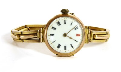 Lot 59 - A ladies' 9ct gold mechanical bracelet watch