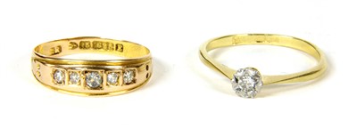 Lot 17 - A gold five stone diamond ring