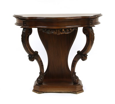 Lot 278 - A 20th century carved hardwood console table