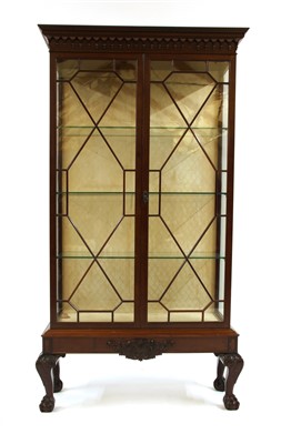 Lot 295 - A George III style mahogany glazed display cabinet