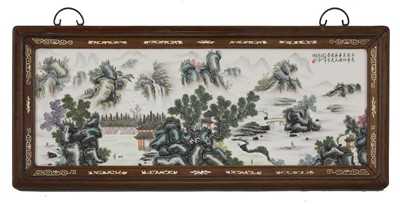 Lot 372 - A Chinese porcelain panel
