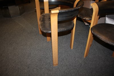 Lot 323 - A set of four contemporary barrel back chairs
