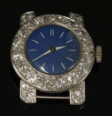 Lot 213 - A ladies' platinum diamond set mechanical cocktail watch