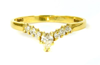 Lot 125 - An 18ct gold diamond wishbone ring