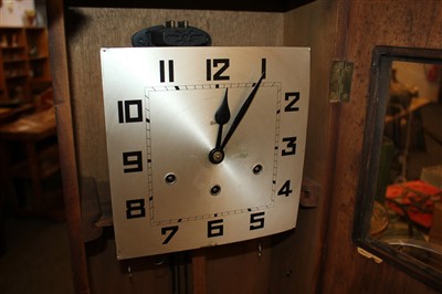 Lot 254 - An Art Deco inlaid walnut wall clock