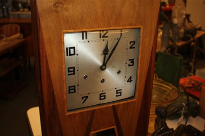 Lot 254 - An Art Deco inlaid walnut wall clock