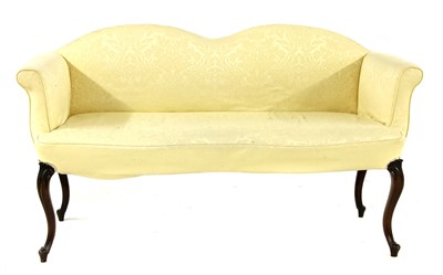 Lot 678 - A yellow upholstered settee