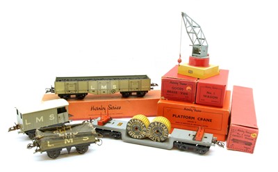 Lot 189A - A collection of Hornby model railway wagons and tracks