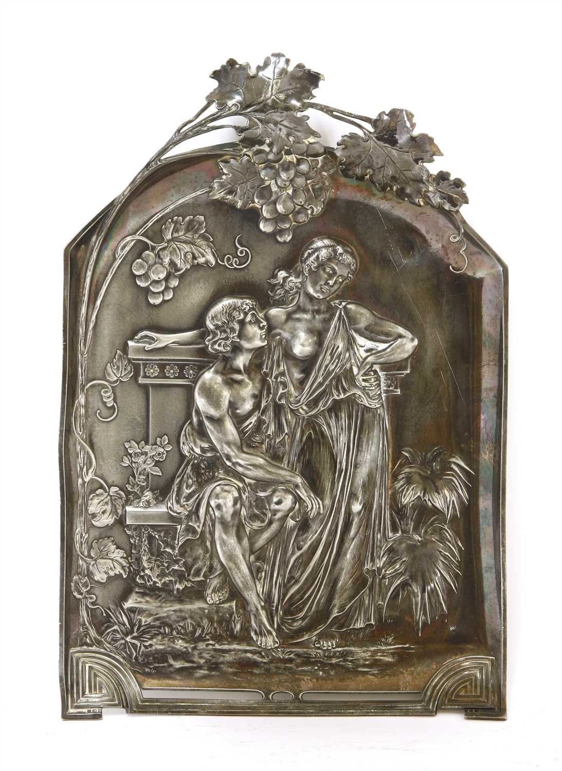 Lot 28 - A WMF pewter wall plaque
