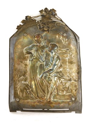 Lot 28 - A WMF pewter wall plaque